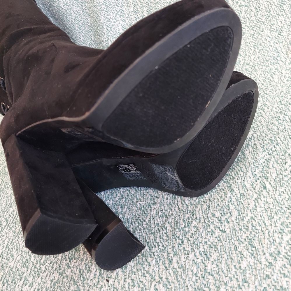 F21 OTK Boots, Womens 8, Rear Lace-up + High Heel + Platform - Picture 12 of 14